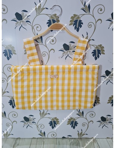 Bolso Minibag Vichy amarillo cuadro mediano