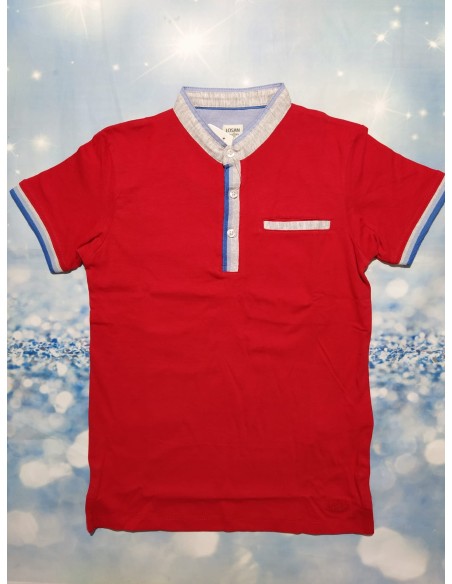 Conjunto Polo Rojo Losan y Bermuda Blanca