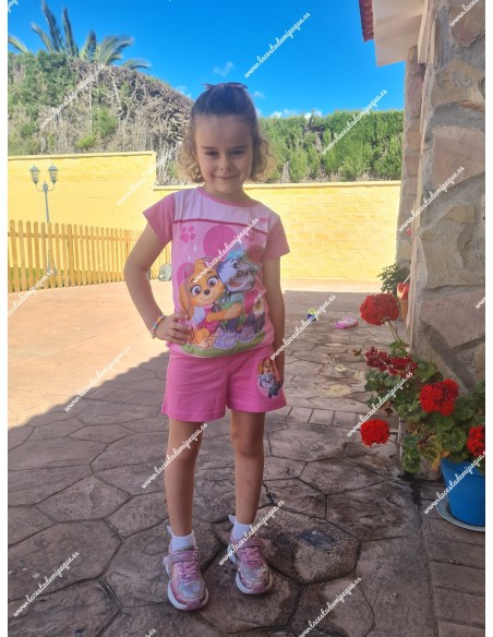 Conjunto Short Patrulla Canina Rosa