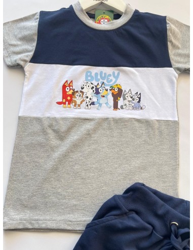 Conjunto Bermuda Bluey Gris-Marino