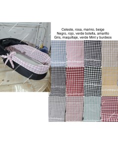 Funda Cubre-Capazo Universal Vichy Cuadro Mediano Colores