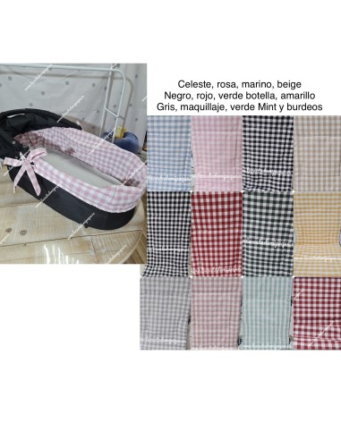 Funda Cubre-Capazo Universal Vichy Cuadro Mediano Colores