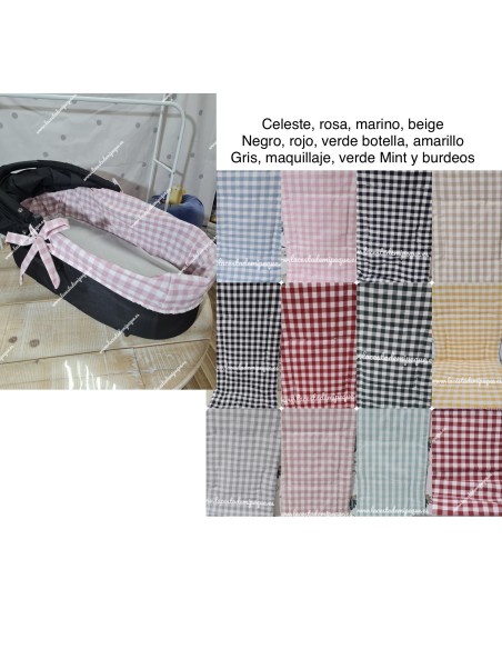 Funda Cubre-Capazo Universal Vichy Cuadro Mediano Colores