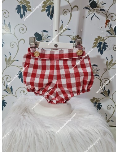 Pololo Unisex Vichy rojo Botones