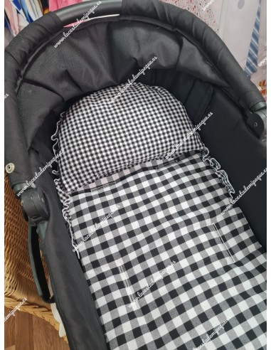 Almohada capazo vichy Negro Cuadros-P