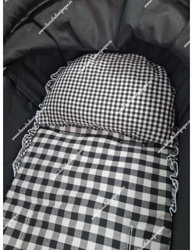 Almohada capazo vichy Negro Cuadros-P