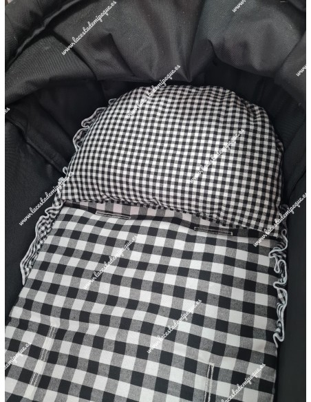 Almohada capazo vichy Negro Cuadros-P