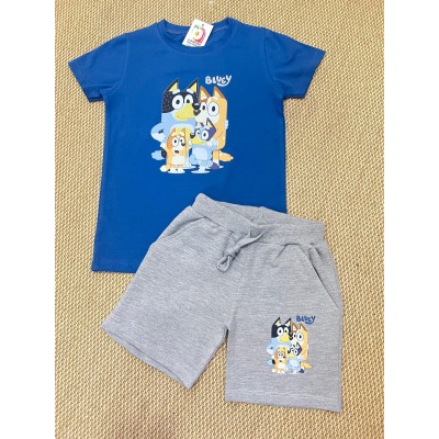 Conjunto Bermuda Bluey Azul-Gris