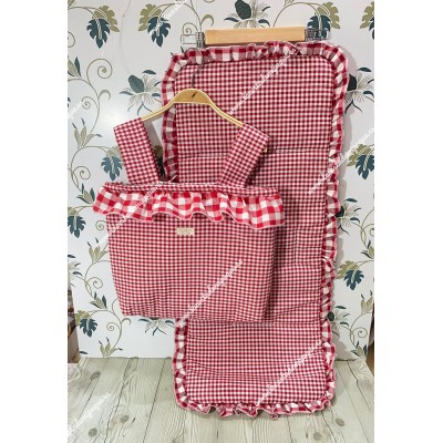 Bolso Cremallera y Funda Universal Vichy Rojo Cuadros-P...