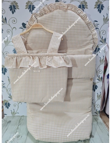 Pack Bolso y Saco Universal Vichy Beige Cuadros-P