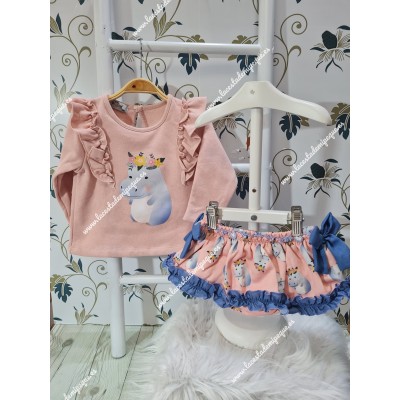 Conjunto Faldita Hipopótamo Floral