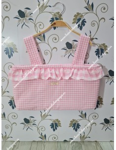 Bolso Vichy Rosa Volantito