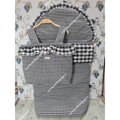 Pack Bolso y Saco Universal Vichy Negro Cuadros-P Combi