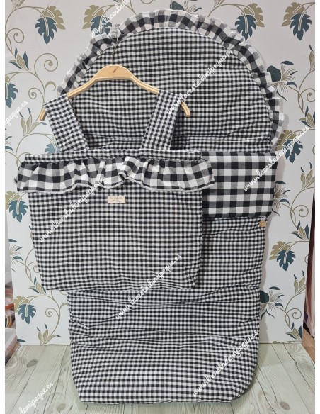 Pack Bolso y Saco Universal Vichy Negro Cuadros-P Combi