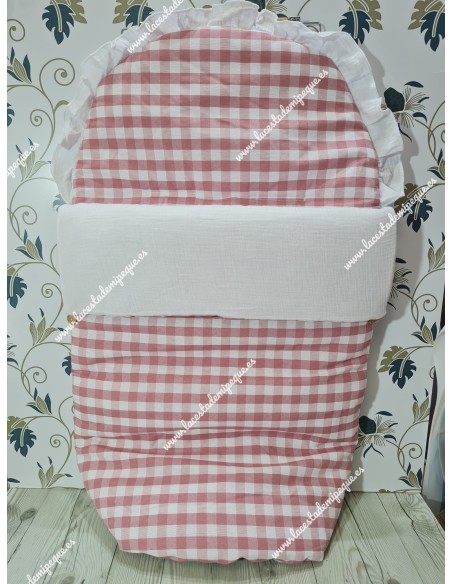 Saco Universal Vichy maquillaje Cuadros-M Bambula Blanca