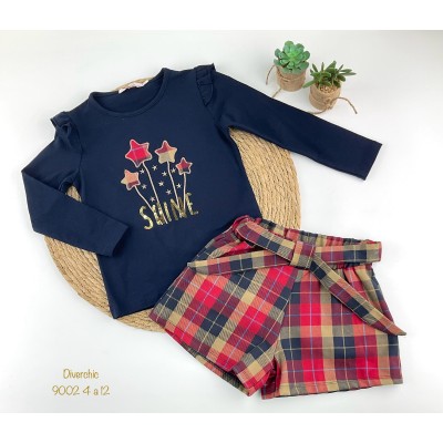 Conjunto Short Cuadros Shine Diverchic