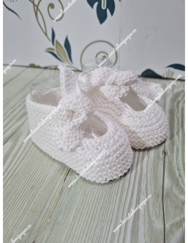Patucos de Lana Artesanales Blanco