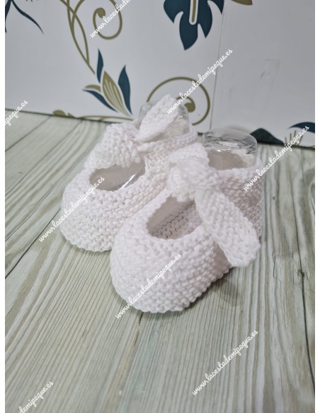 Patucos de Lana Artesanales Blanco