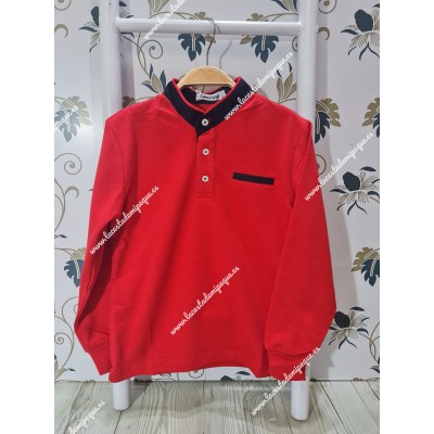 Polo Rojo Niño Cuello Mao M/L