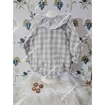 Pelele Vichy Gris Cuadros-M Combi M/L