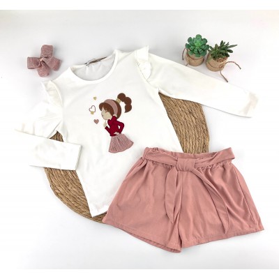 Conjunto Short Antelina Rosa Alma