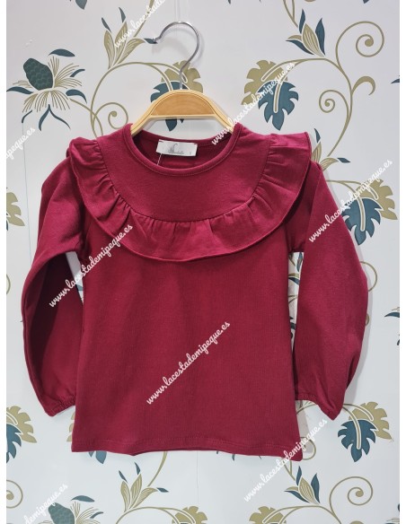 Camiseta Burdeos Cuello baberola