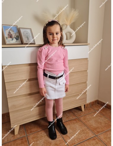 Conjunto Camiseta y Falda Vaquera Cinturón
