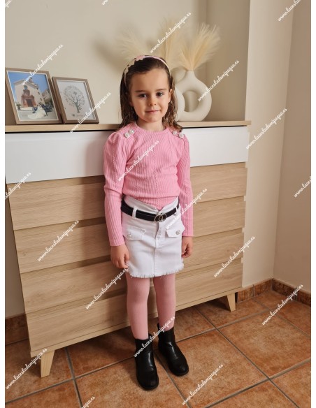 Conjunto Camiseta y Falda Vaquera Cinturón