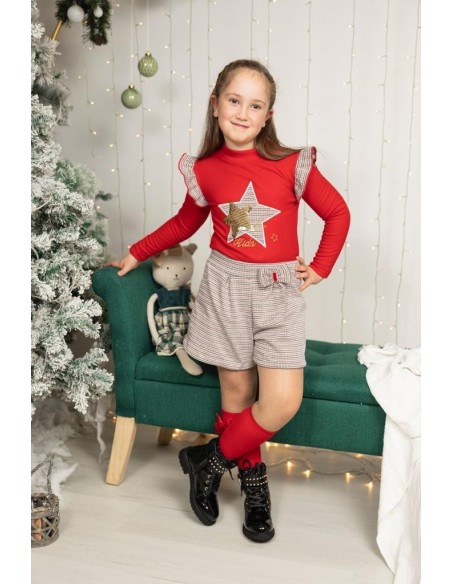Conjunto Short Estrella Rojo Cuadros