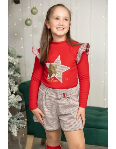 Conjunto Short Estrella Rojo Cuadros