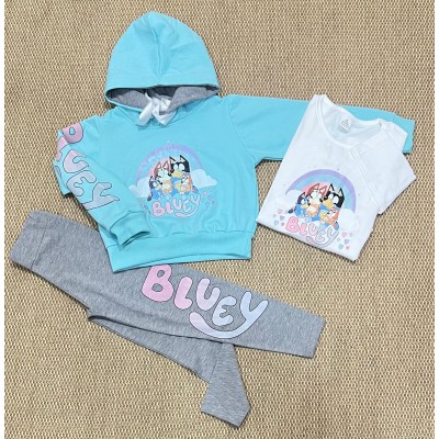 Chándal 3 Piezas Bluey Azul-Blanco-Gris
