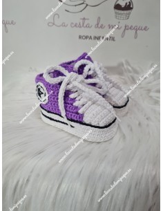 Patucos Hilo o Lana Artesanales Morado Sport
