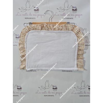 Salvababas Capazo Bambula Blanca Combi Vichy Beige Cuadros-P