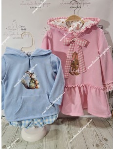 Conjunto Pololo Conejito Vichy Celeste 2