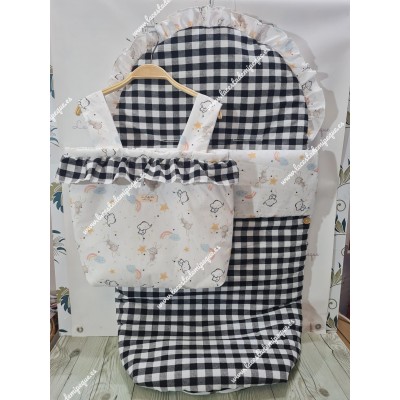 Pack Bolso y Saco Universal Vichy Negro Cuadros-M Combi...