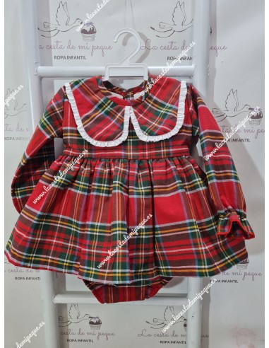 Jesusito con braguita estampado de cuadro escocés ideal para Navidad