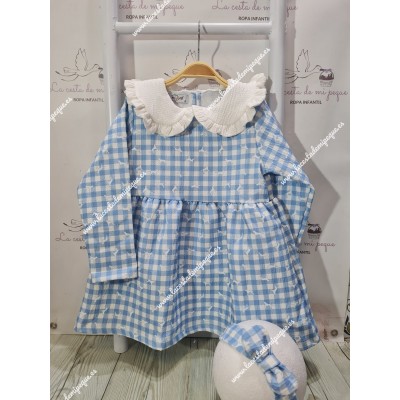 Vestido Teckel Vichy Celeste