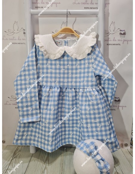 Vestido Teckel Vichy Celeste