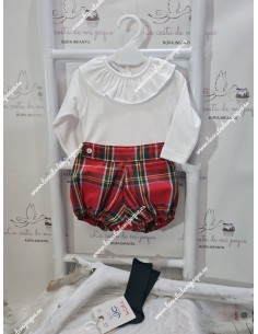 Pololo Unisex Cuadro Escocés Rojo Botones 2