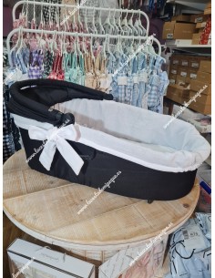 Pack Bolso, Cubrecapazo, Funda, Neceser, Cojín Antivuelco y Saco Capazo Desmontable Celeste Cuadros-P Combi Bambula Blanca 2