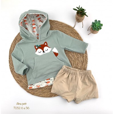 Conjunto Pololo Zorrito Verde Alma