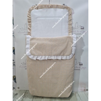 Saco Capazo Desmontable Vichy Beige Cuadros-P, Bambula y...