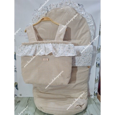 Pack Bolso y Saco Universal Vichy Beige Cuadros-P Combi...