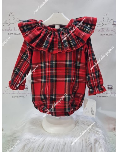 Pelele Cuadros Escocés Rojo