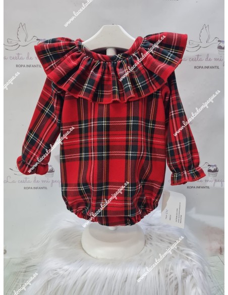 Pelele Cuadros Escocés Rojo