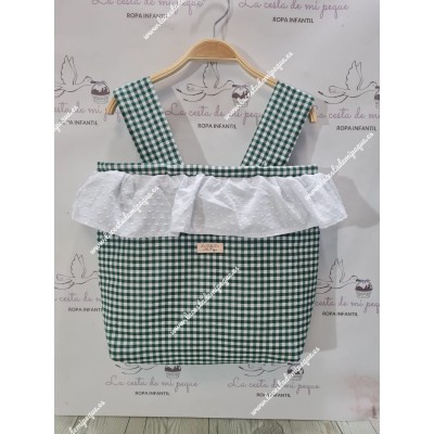 Bolso Pocket Cremallera Vichy Verde Botella Cuadros-P...