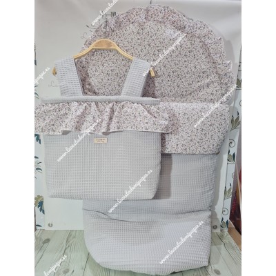 Pack Bolso y Saco Universal Waffle Gris Combi Flores...