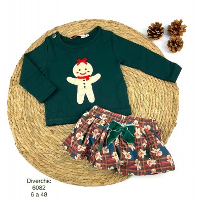 Conjunto Faldita Galletita Navidad