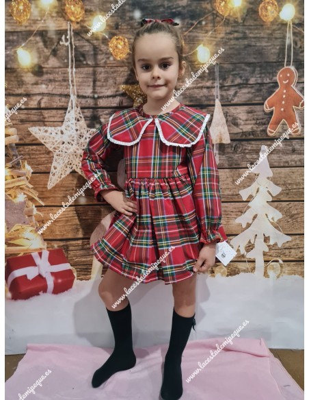 Jesusito con braguita estampado de cuadro escocés ideal para Navidad