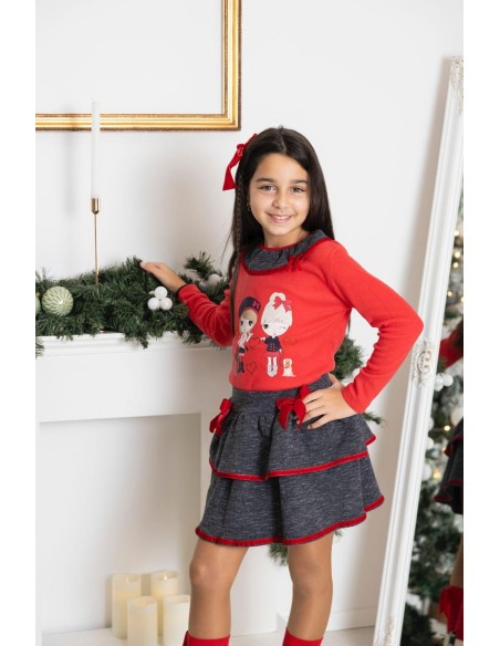 Conjunto Falda Muñecas Rojo-Marino